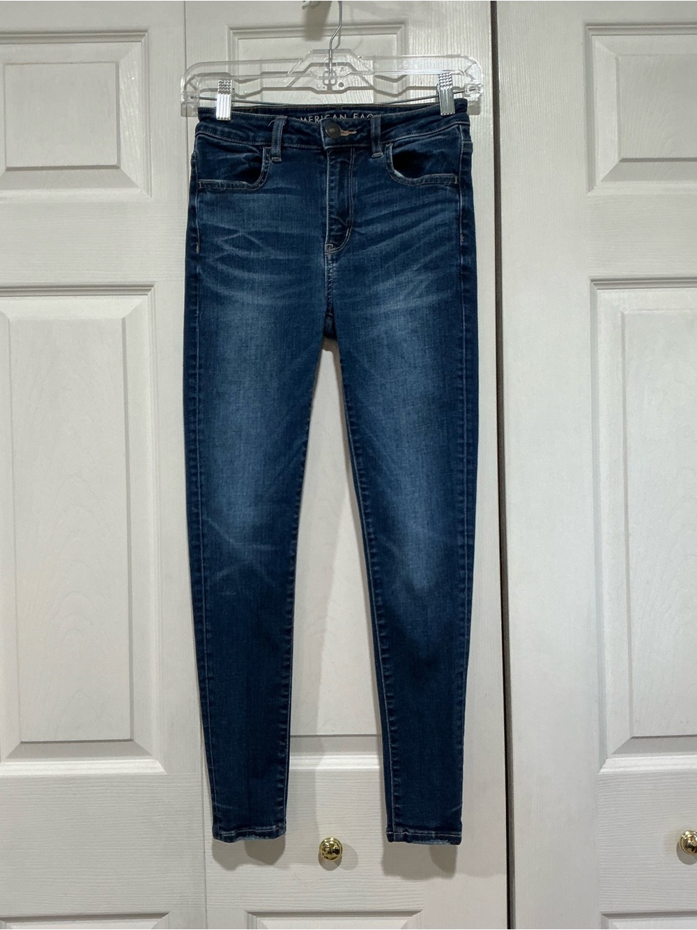 💙 American Eagle Super Stretch Hi-Rise Jegging Blue Denim Jeans - 2/26 (01506)